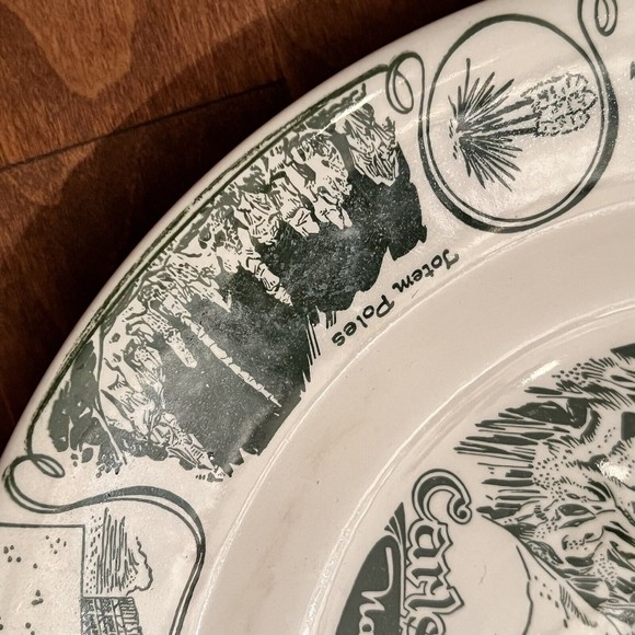 VTG Carlsbad Cavern New Mexico National Park Green White Collector Plate - Picture 7 of 12